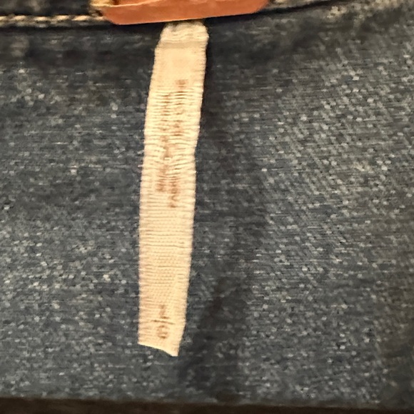 Free People Blue Jean Jacket with Gray Sleeves - Picture 3 of 3